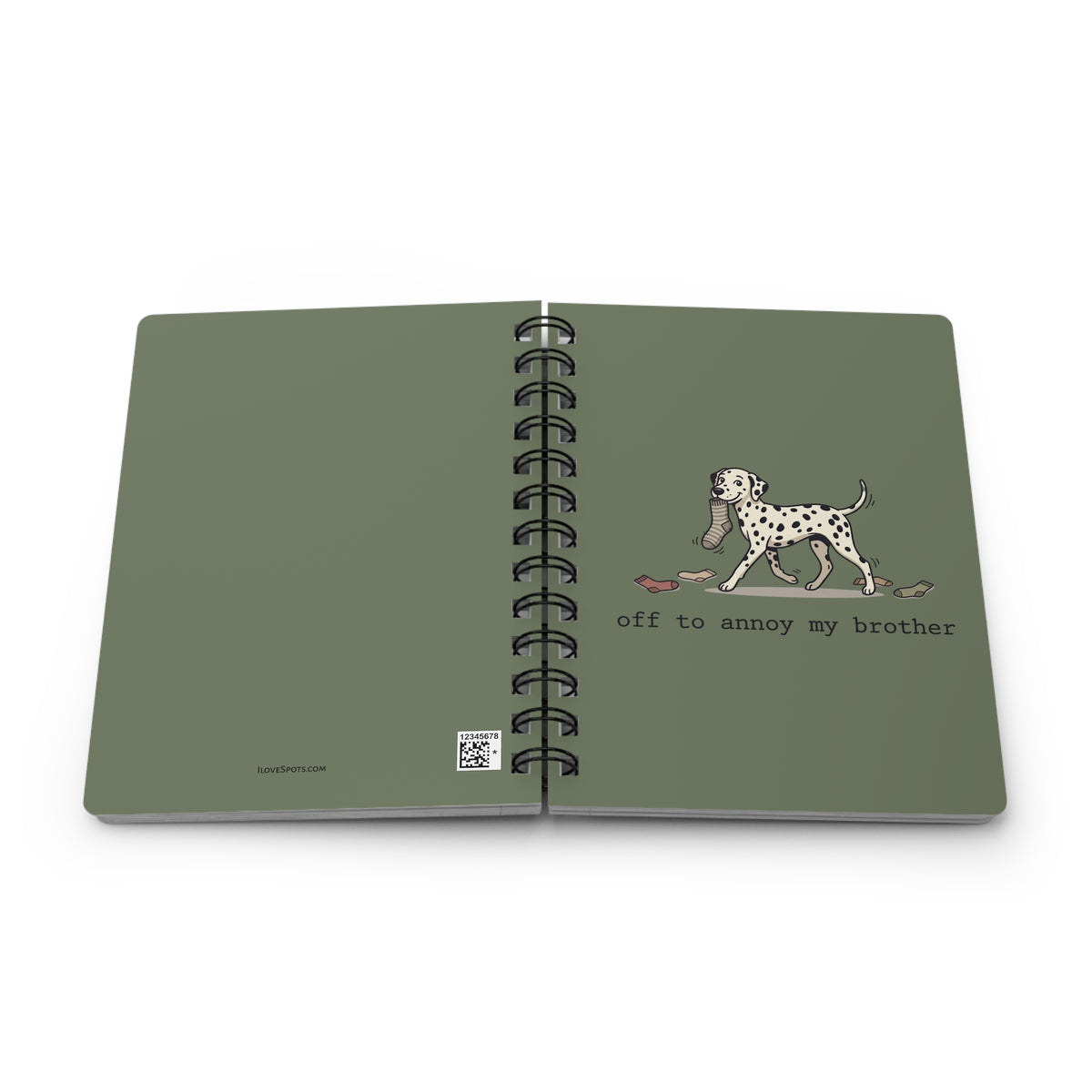Off To Annoy My Brother - Spiral Journal - Moos