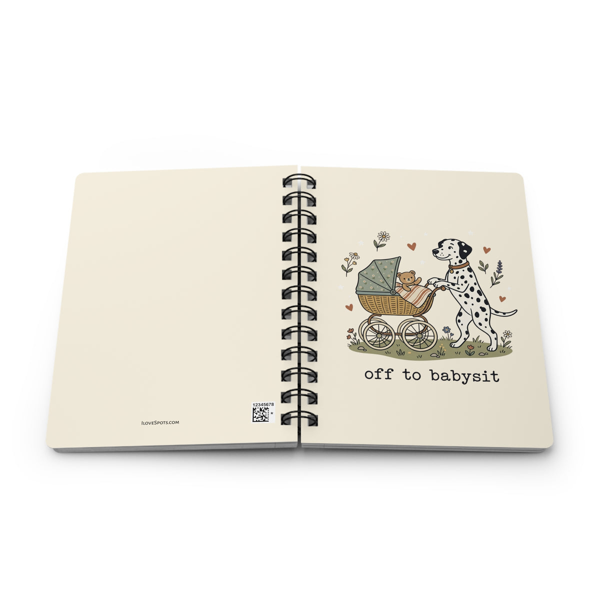 Off To Babysit - Spiral Journal - Ivory