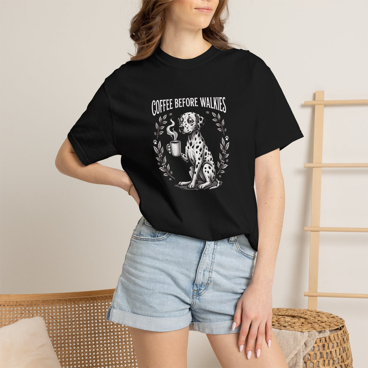 Coffee Before Walkies Comfort Color 1717 T-Shirt