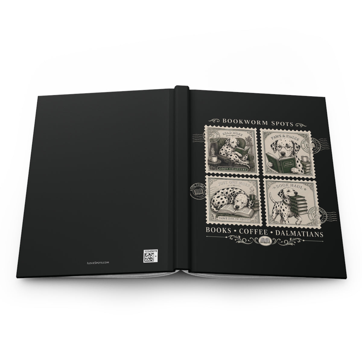 Bookworm Spots - Hardcover Journal - Black