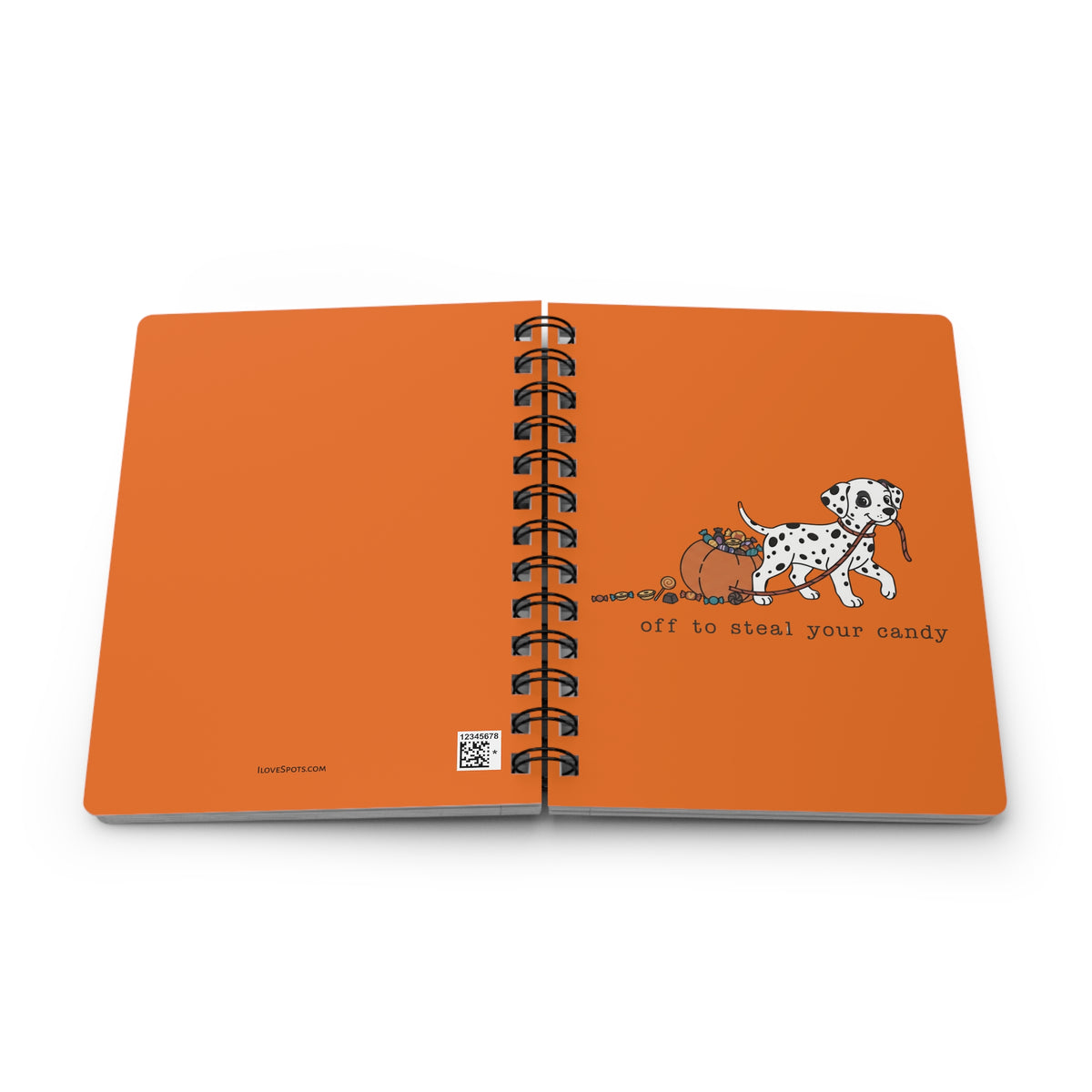 Off To Steal Your Candy - Spiral Journal - Orange