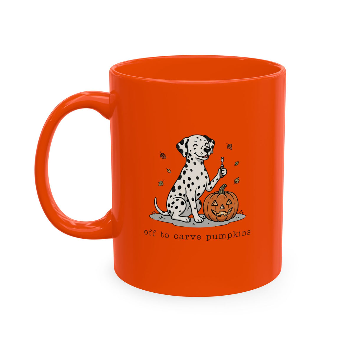 Off To Carve Pumpkins - Ceramic Mug 11oz - Orange