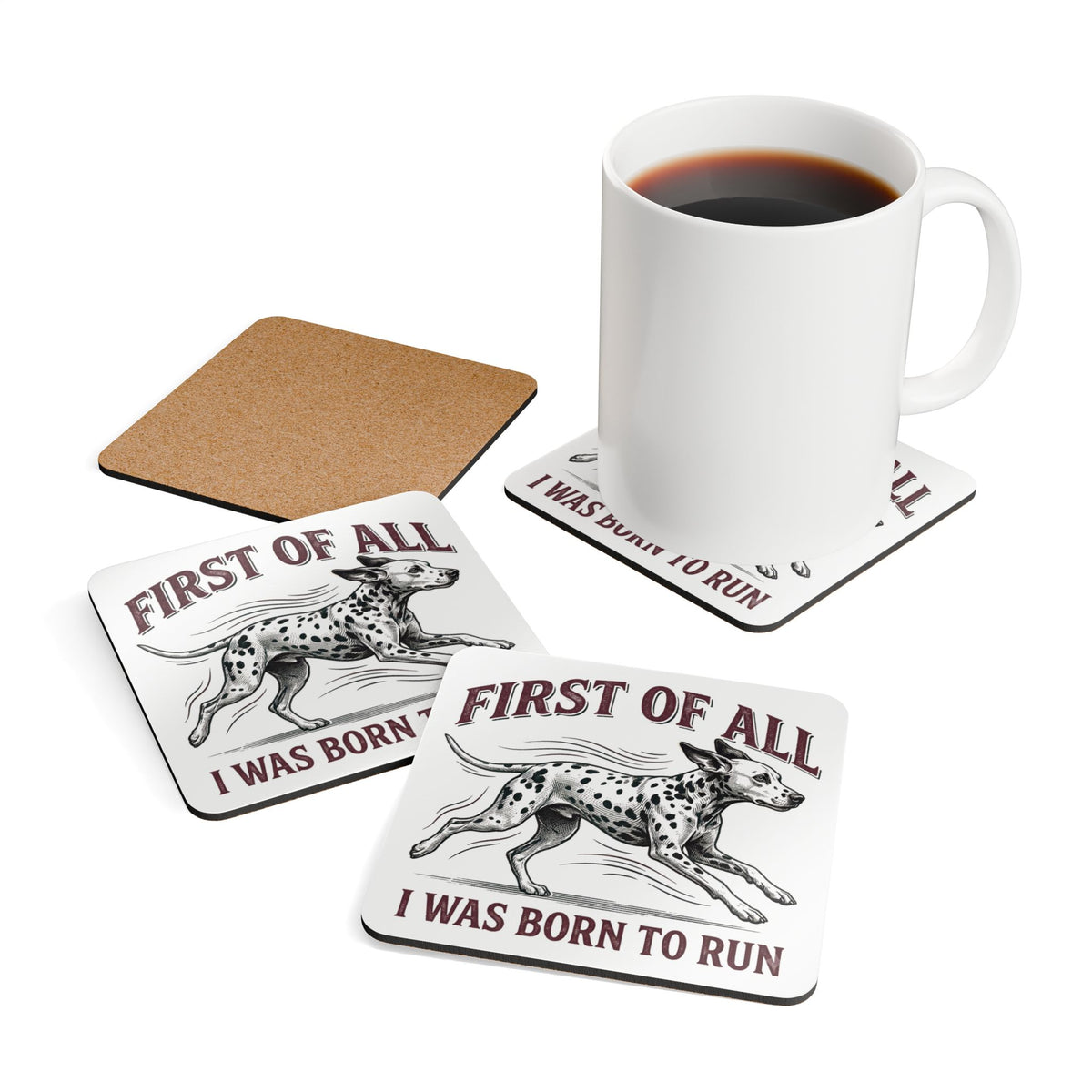 First of All I Was Born To Run - Corkwood Coaster Set
