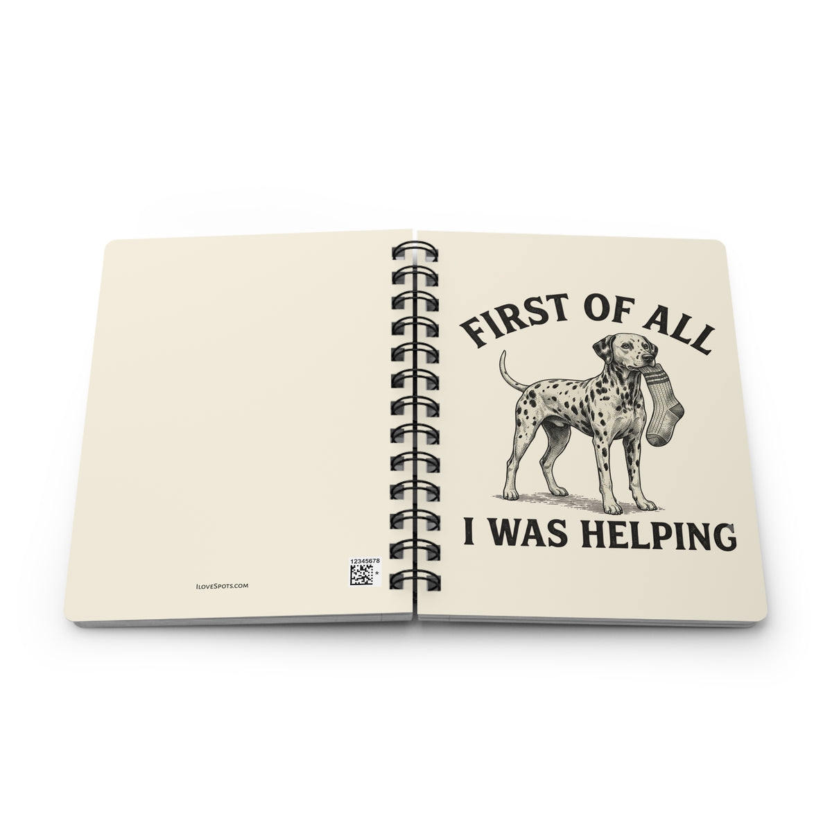 First Of All I Was Helping - Spiral Journal - Ivory