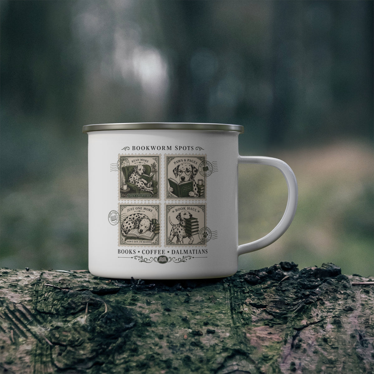 Bookworm Spots - Enamel Mug 12oz