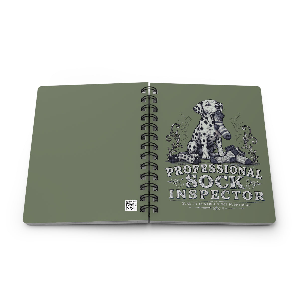 Professional Sock Inspector - Spiral Journal - Moos white