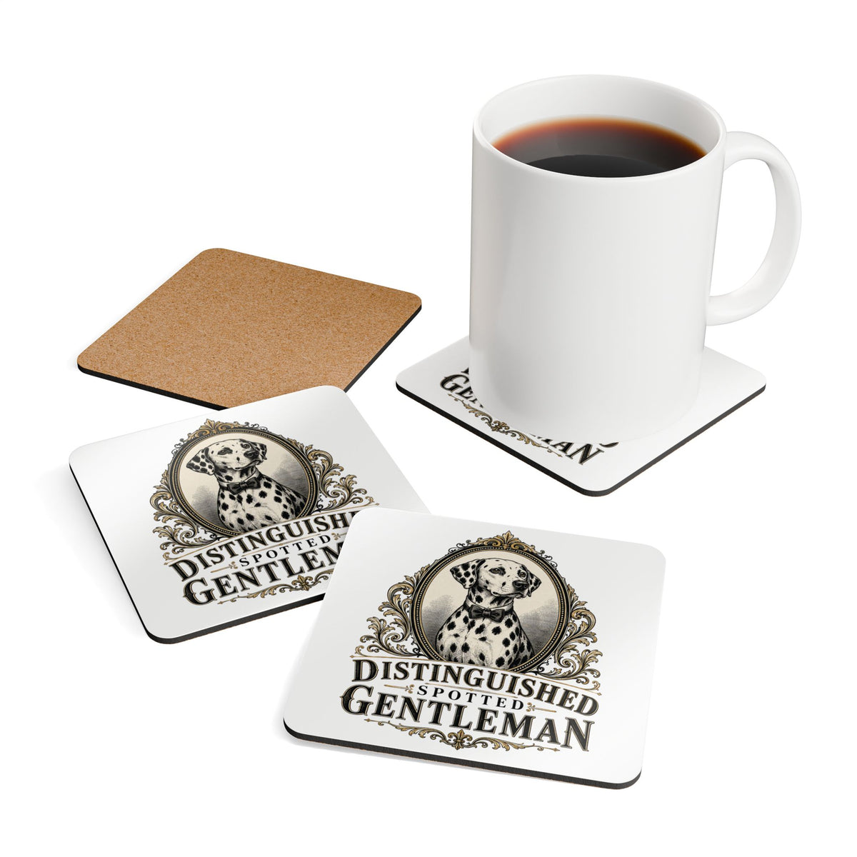 Distinguished Spotted Gentleman - Corkwood Coaster Set
