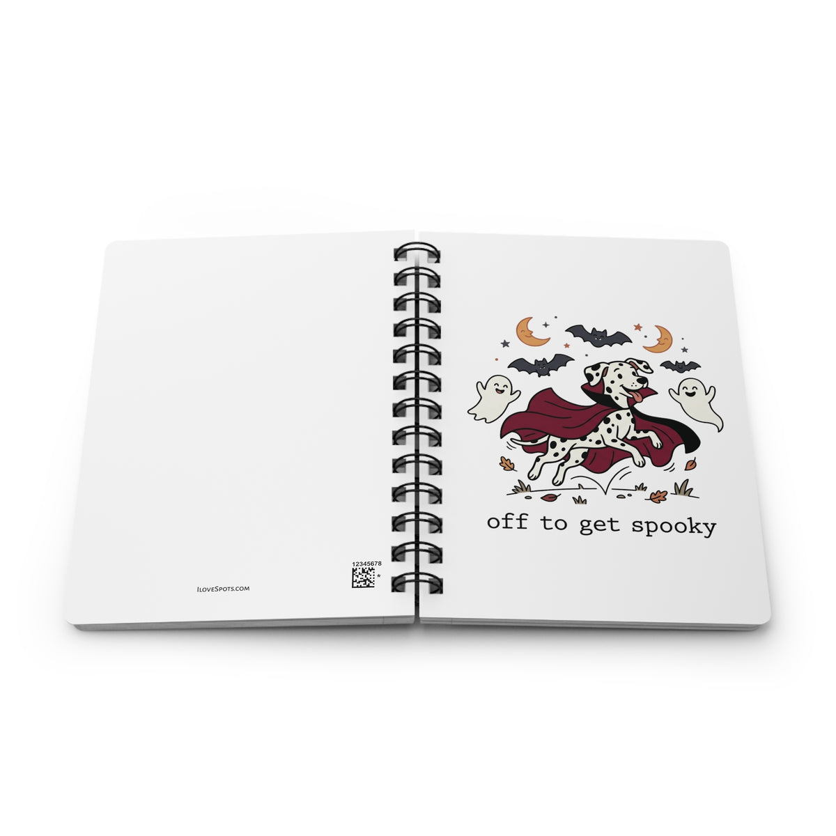 Off To Get Spooky - Spiral Journal - White
