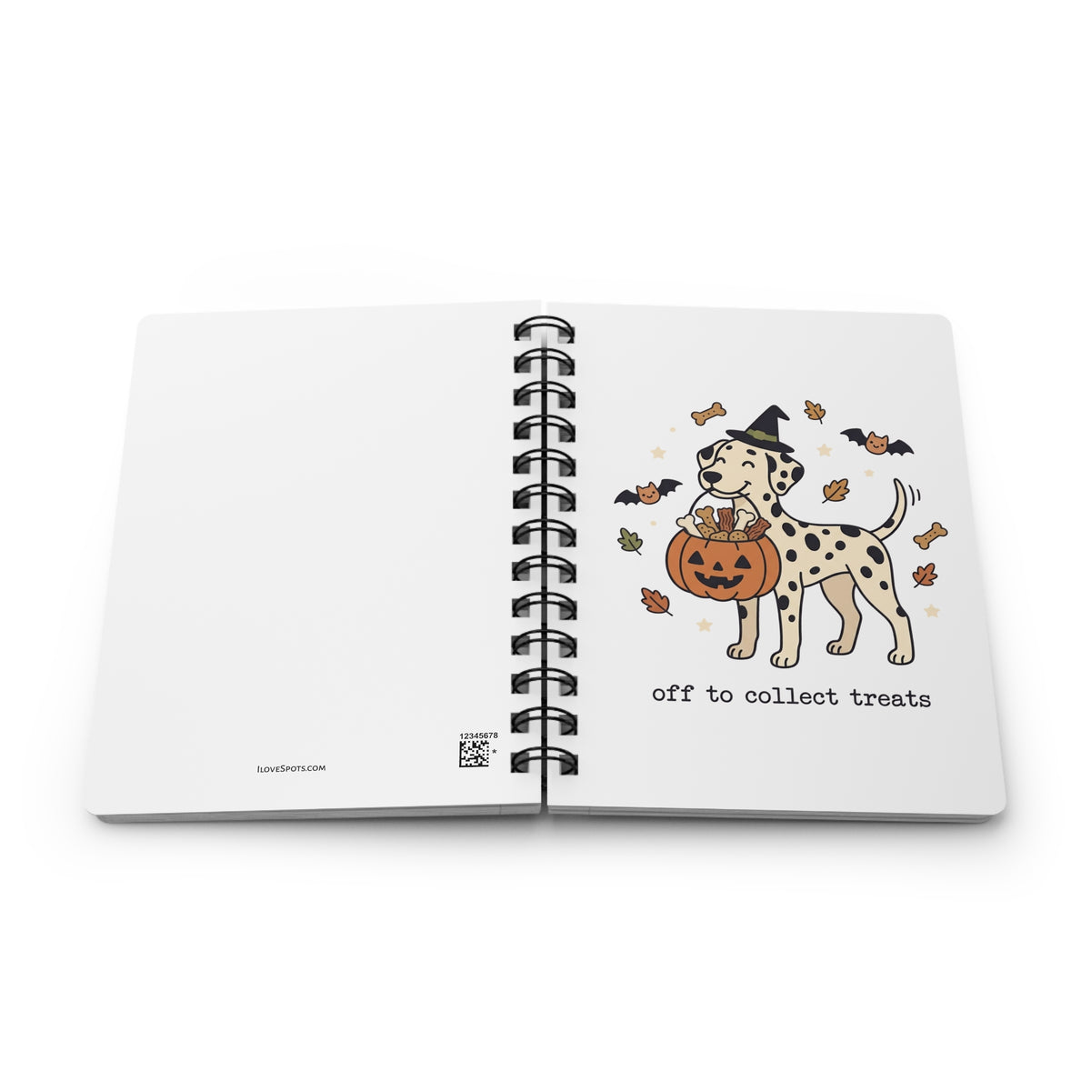 Off To Collect Treats - Spiral Journal - White