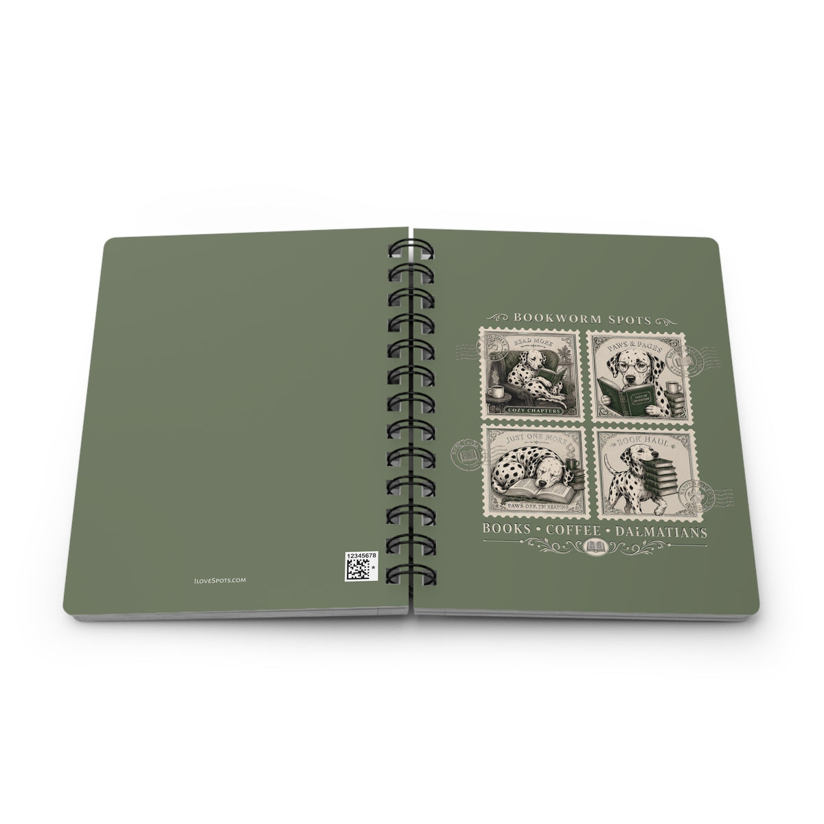 Bookworm Spots - Spiral Journal - Moos