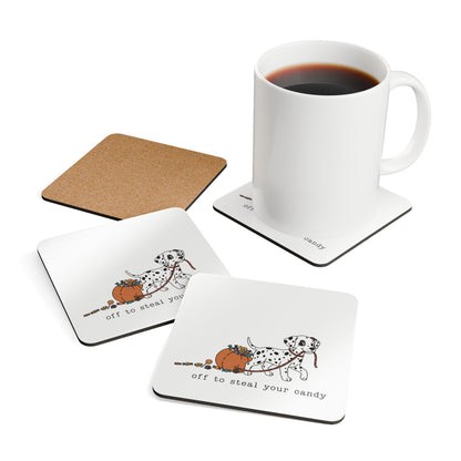 Off To Steal Your Candy - Corkwood Coaster Set