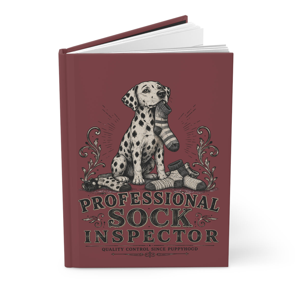 Professional Sock Inspector - Hardcover Journal - Chili