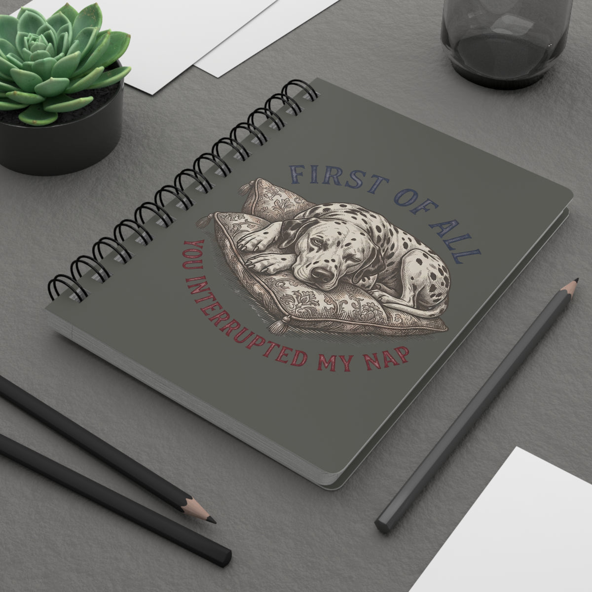 First Of All You Interrupted My Nap - Spiral Journal - Pepper