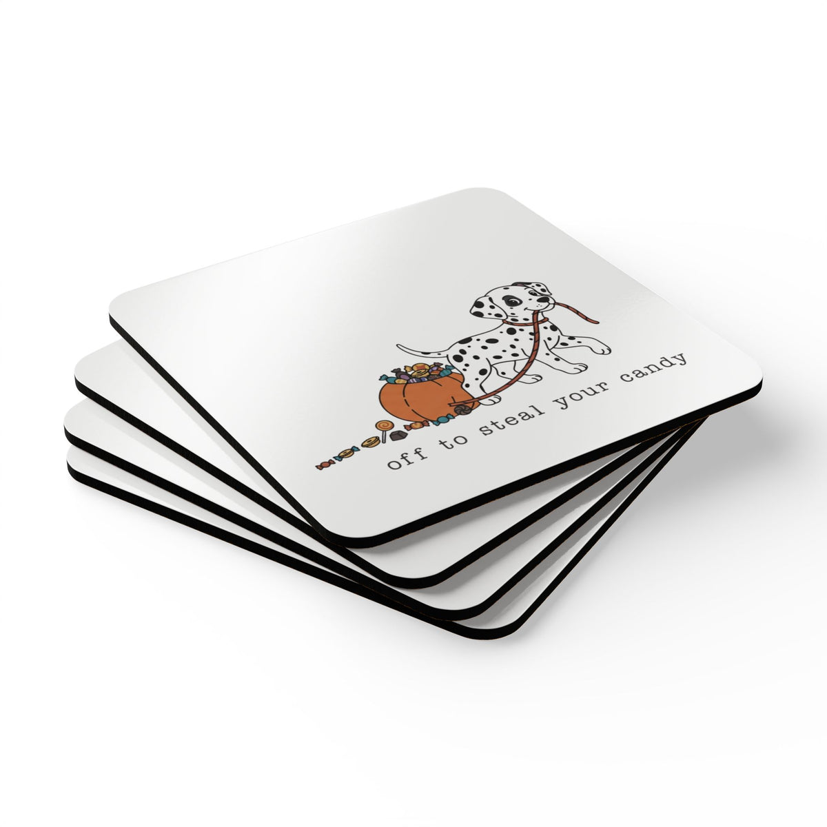 Off To Steal Your Candy - Corkwood Coaster Set