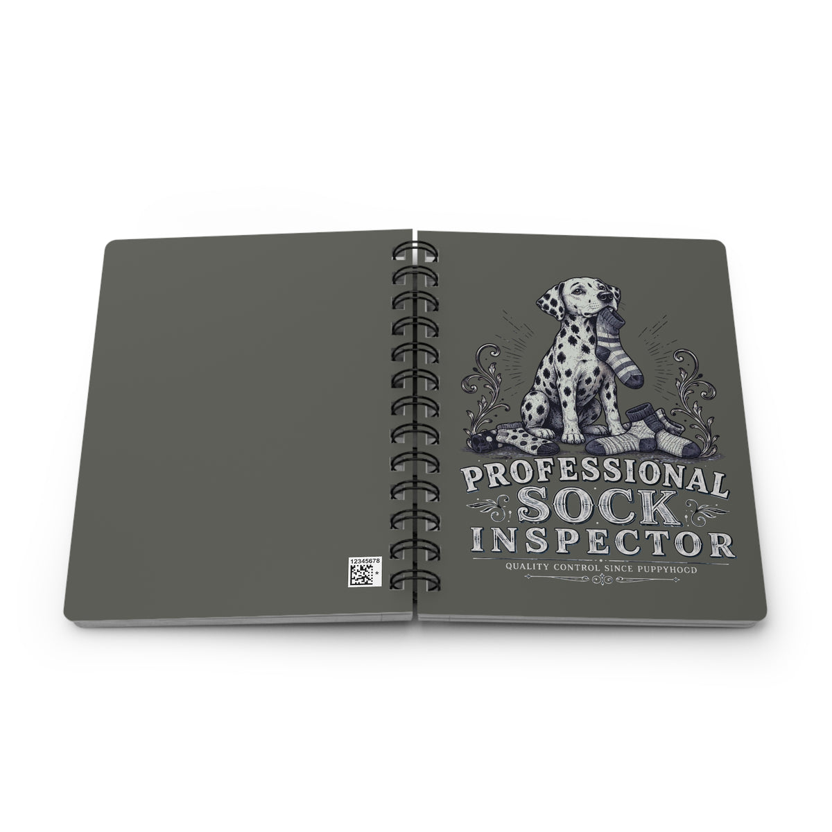 Professional Sock Inspector - Spiral Journal - Pepper white