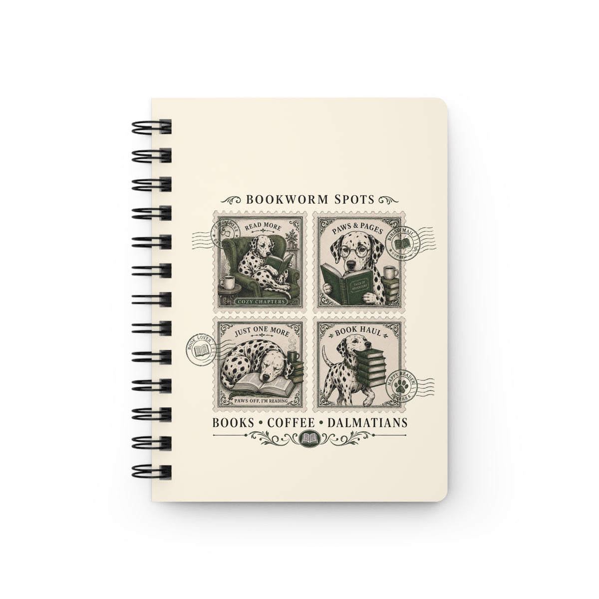 Bookworm Spots - Spiral Journal - Ivory