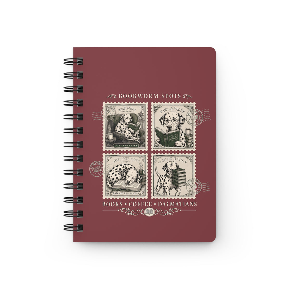 Bookworm Spots - Spiral Journal - Chili