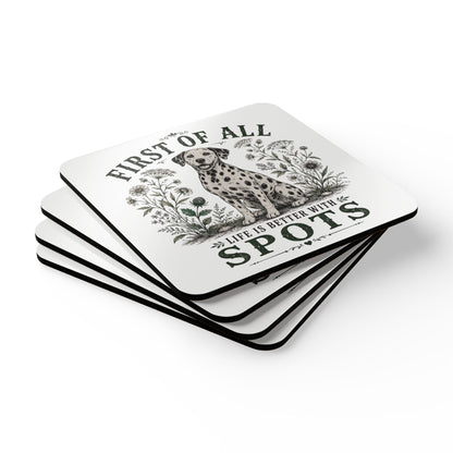 First of All Life Is Better With Spots - Corkwood Coaster Set
