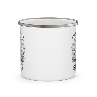 First of All Life Is Better With Spots - Enamel Mug 12oz