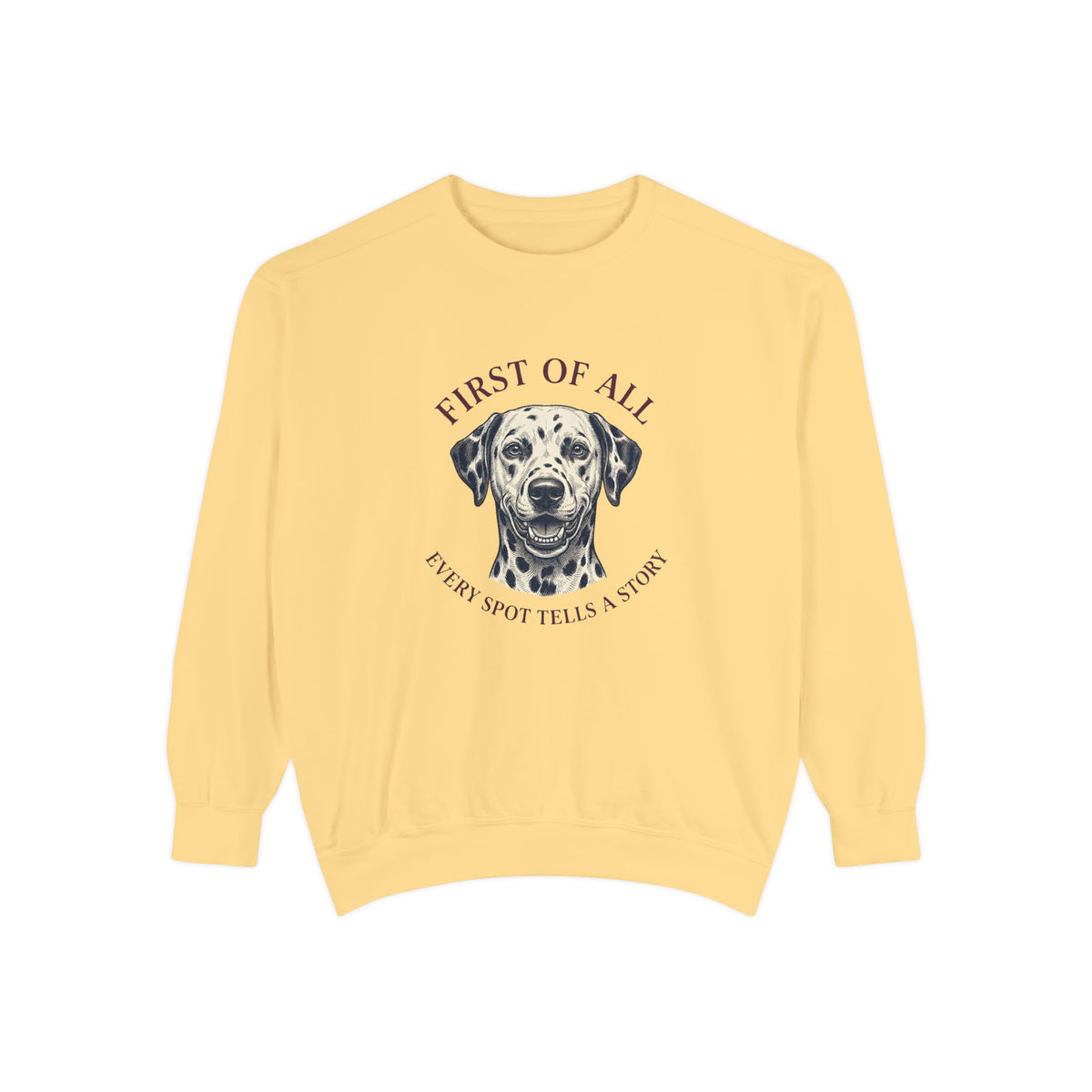 First of All Every Spot Tells A Story - Comfort Colors 1566 Crewneck Sweatshirt