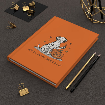 Off To Carve Pumpkins - Hardcover Journal - Orange