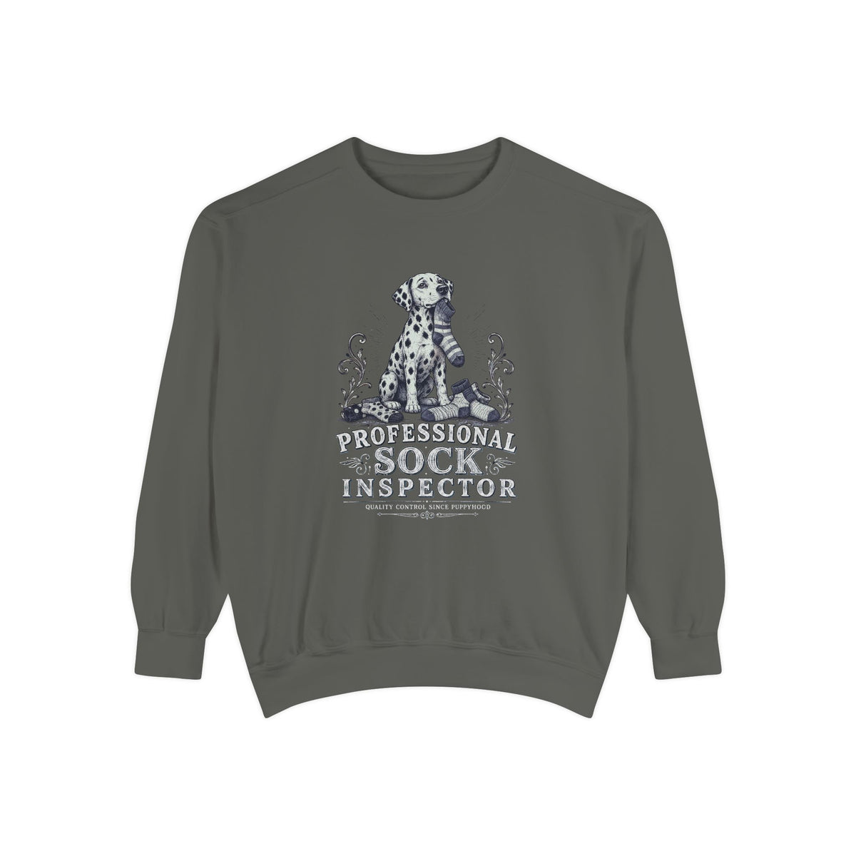 Professional Sock Inspector Sweatshirt - Funny Dalmatian Dog Crewneck