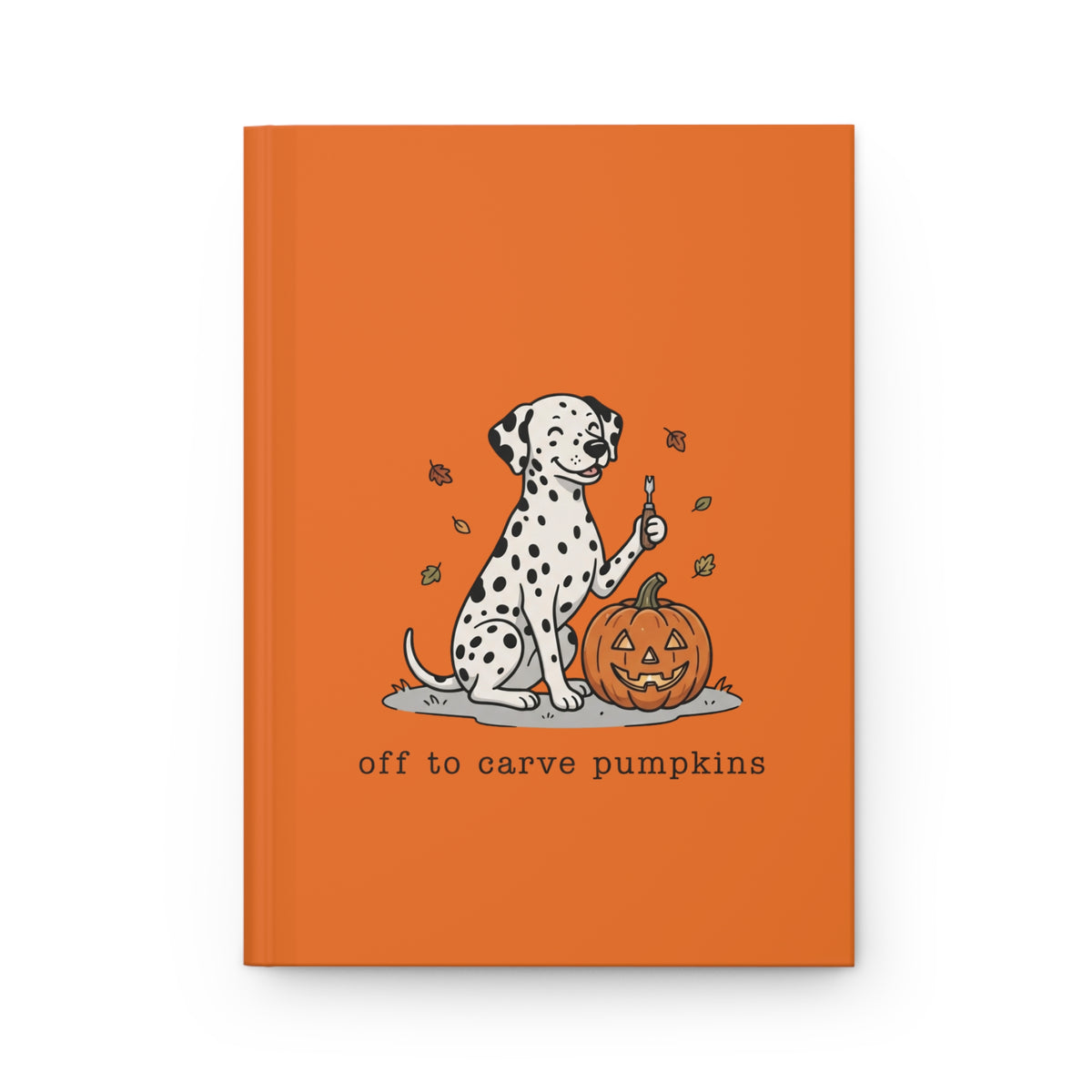 Off To Carve Pumpkins - Hardcover Journal - Orange