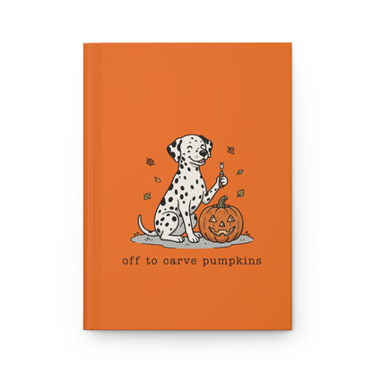 Off To Carve Pumpkins - Hardcover Journal - Orange