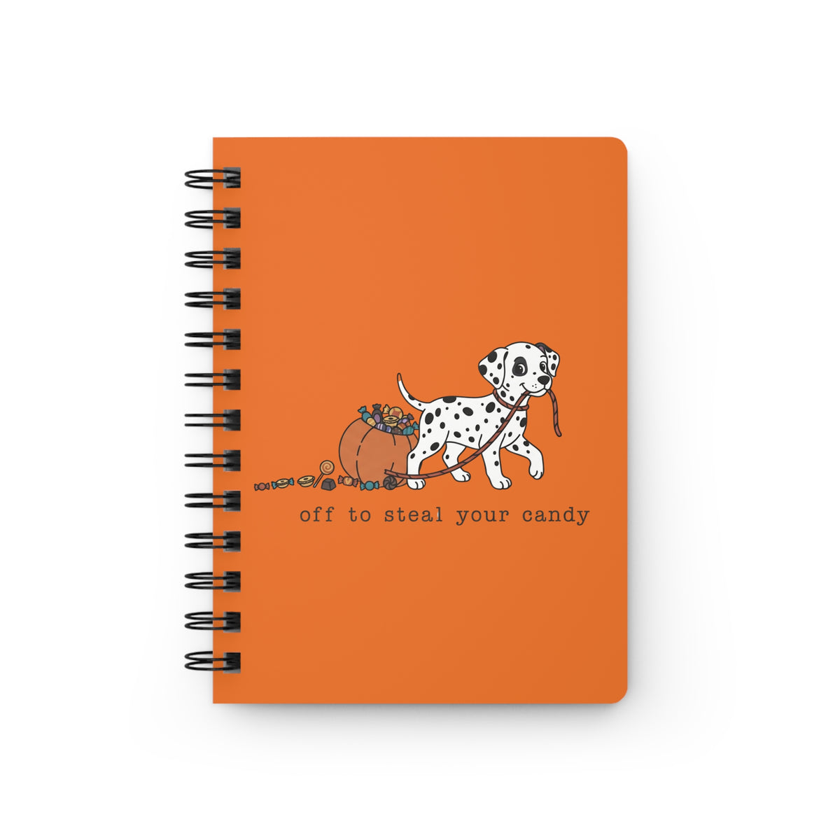 Off To Steal Your Candy - Spiral Journal - Orange