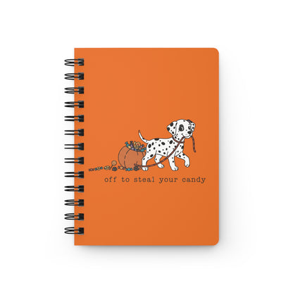Off To Steal Your Candy - Spiral Journal - Orange
