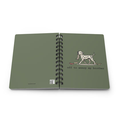 Off To Annoy My Brother - Spiral Journal - Moos
