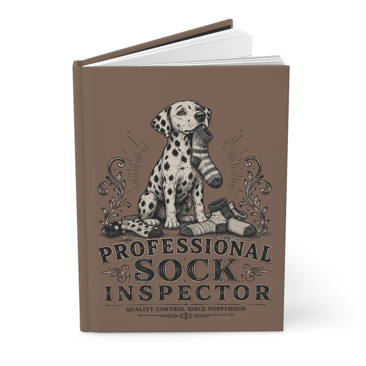 Professional Sock Inspector - Hardcover Journal - Espresso