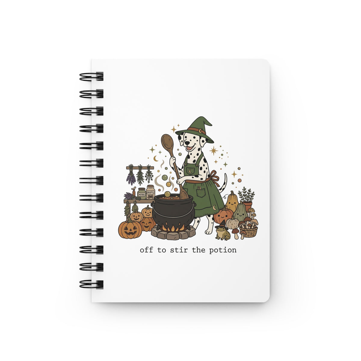 Off To Stir The Potion - Spiral Journal - White