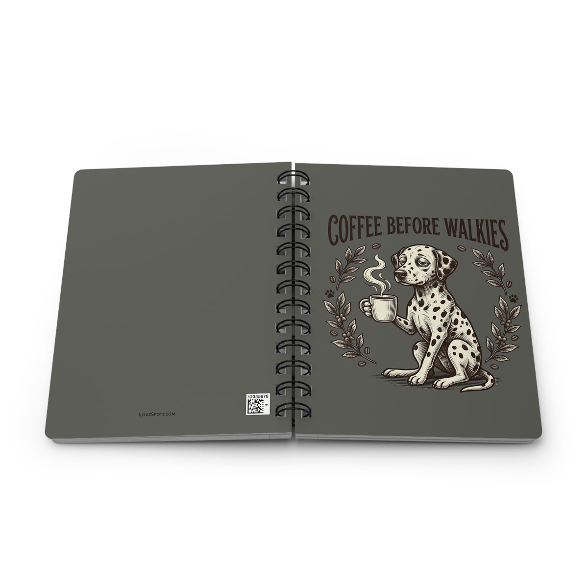 Coffee Before Walkies - Spiral Journal - Pepper