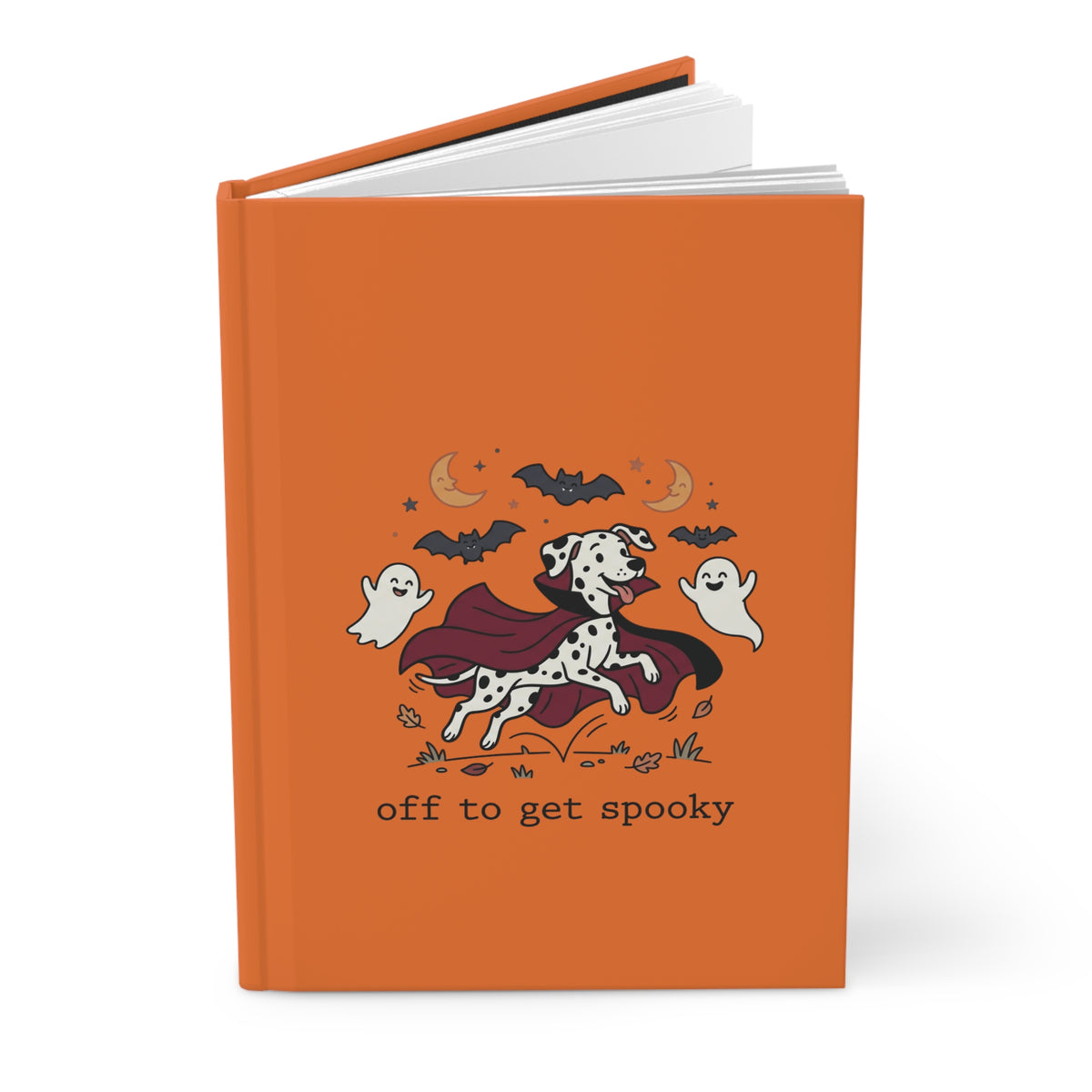 Off To Get Spooky - Hardcover Journal - Orange