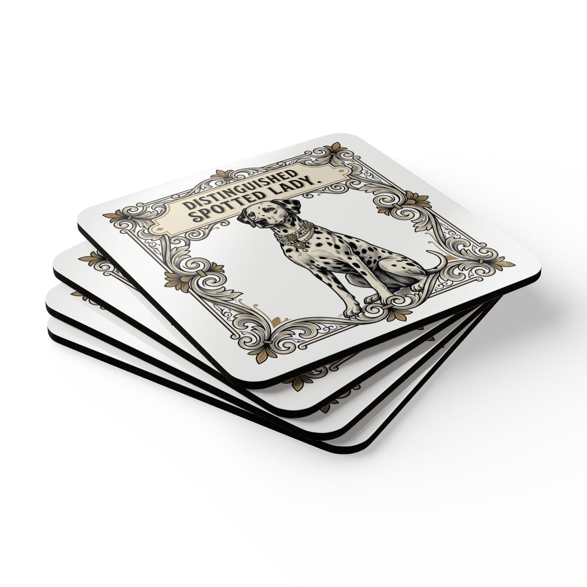 Distinguished Spotted Lady - Corkwood Coaster Set