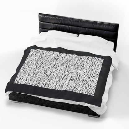 Dalmatian Black Spots Velveteen Plush Blanket