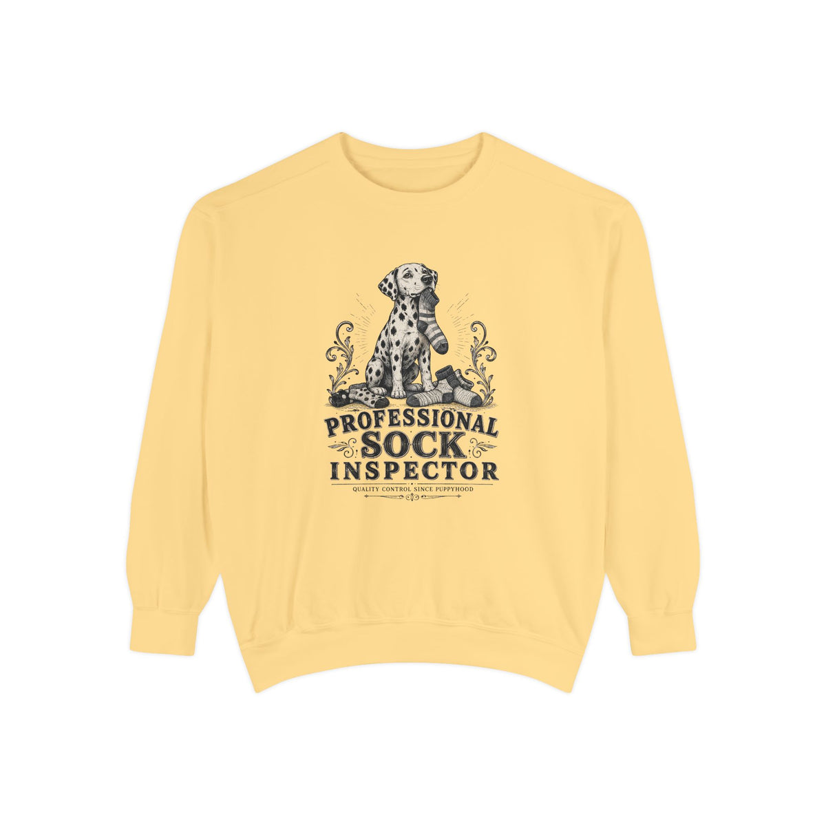 Professional Sock Inspector Sweatshirt - Funny Dalmatian Dog Crewneck