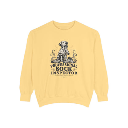 Professional Sock Inspector Sweatshirt - Funny Dalmatian Dog Crewneck