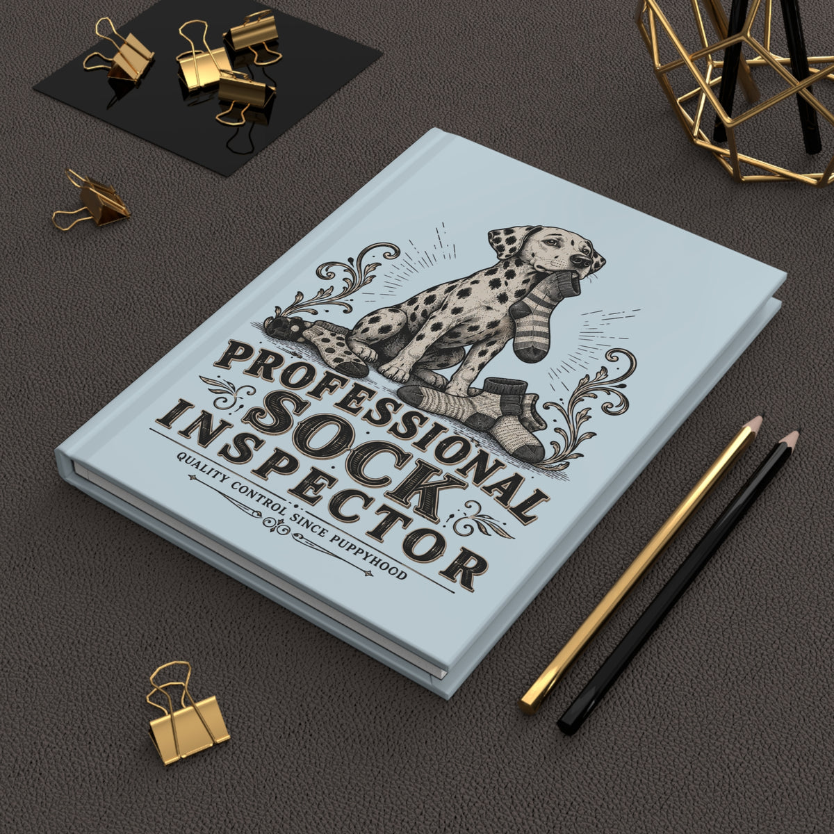Professional Sock Inspector - Hardcover Journal - Chambray