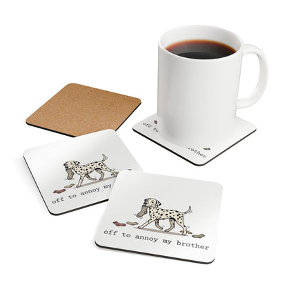 Off To Annoy My Brother - Corkwood Coaster Set