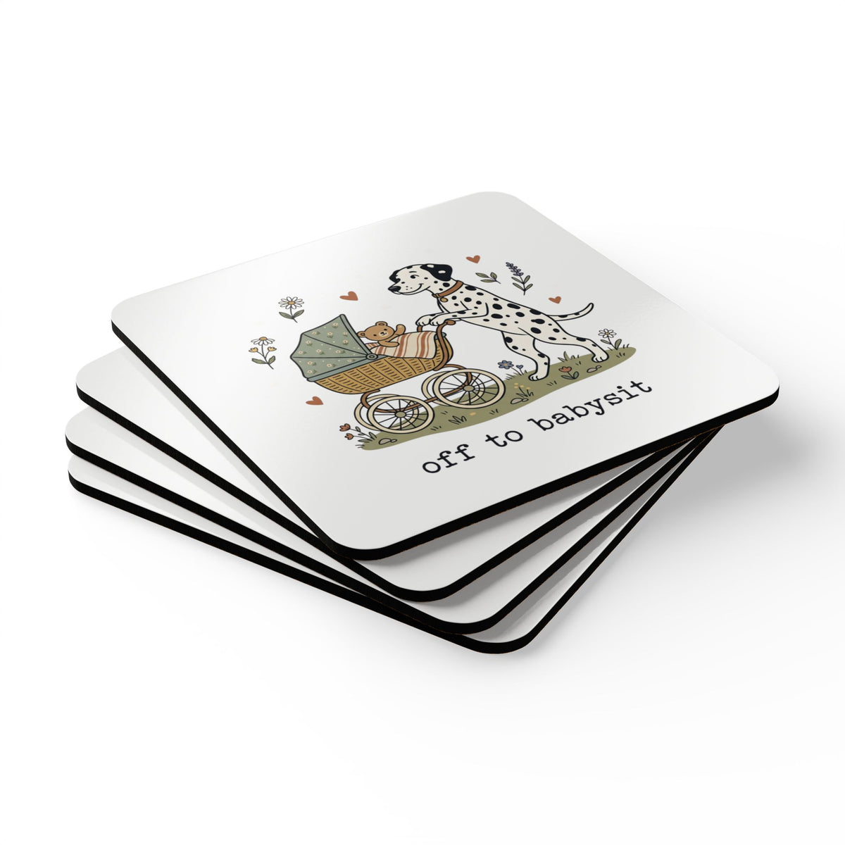 Off To Babysit - Corkwood Coaster Set