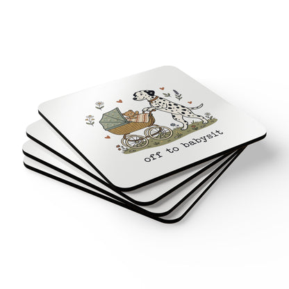 Off To Babysit - Corkwood Coaster Set