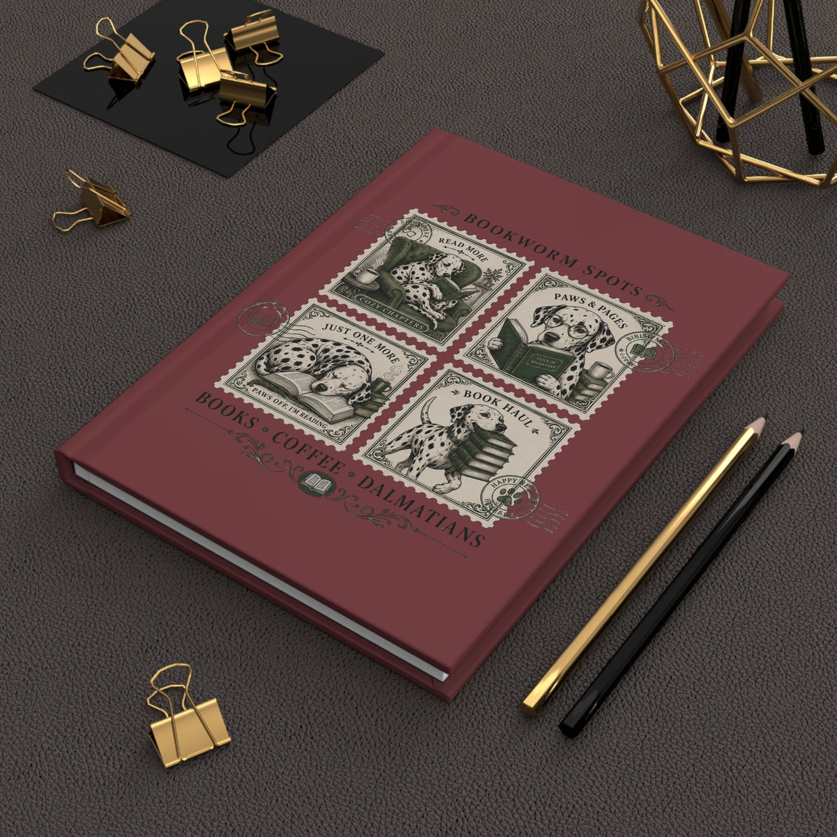 Bookworm Spots - Hardcover Journal - Chili