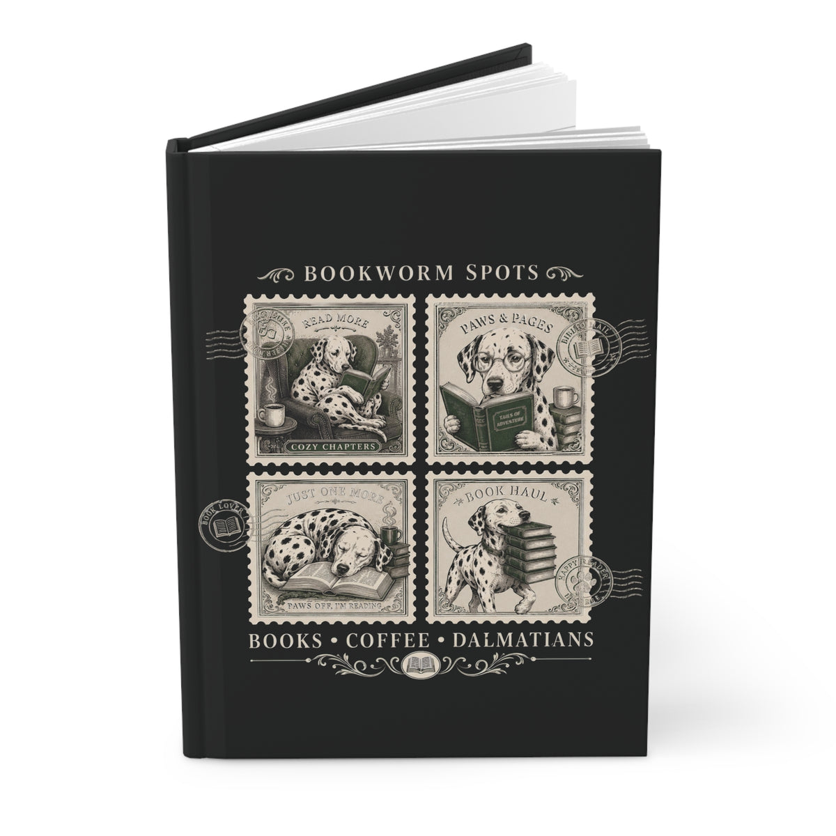 Bookworm Spots - Hardcover Journal - Black