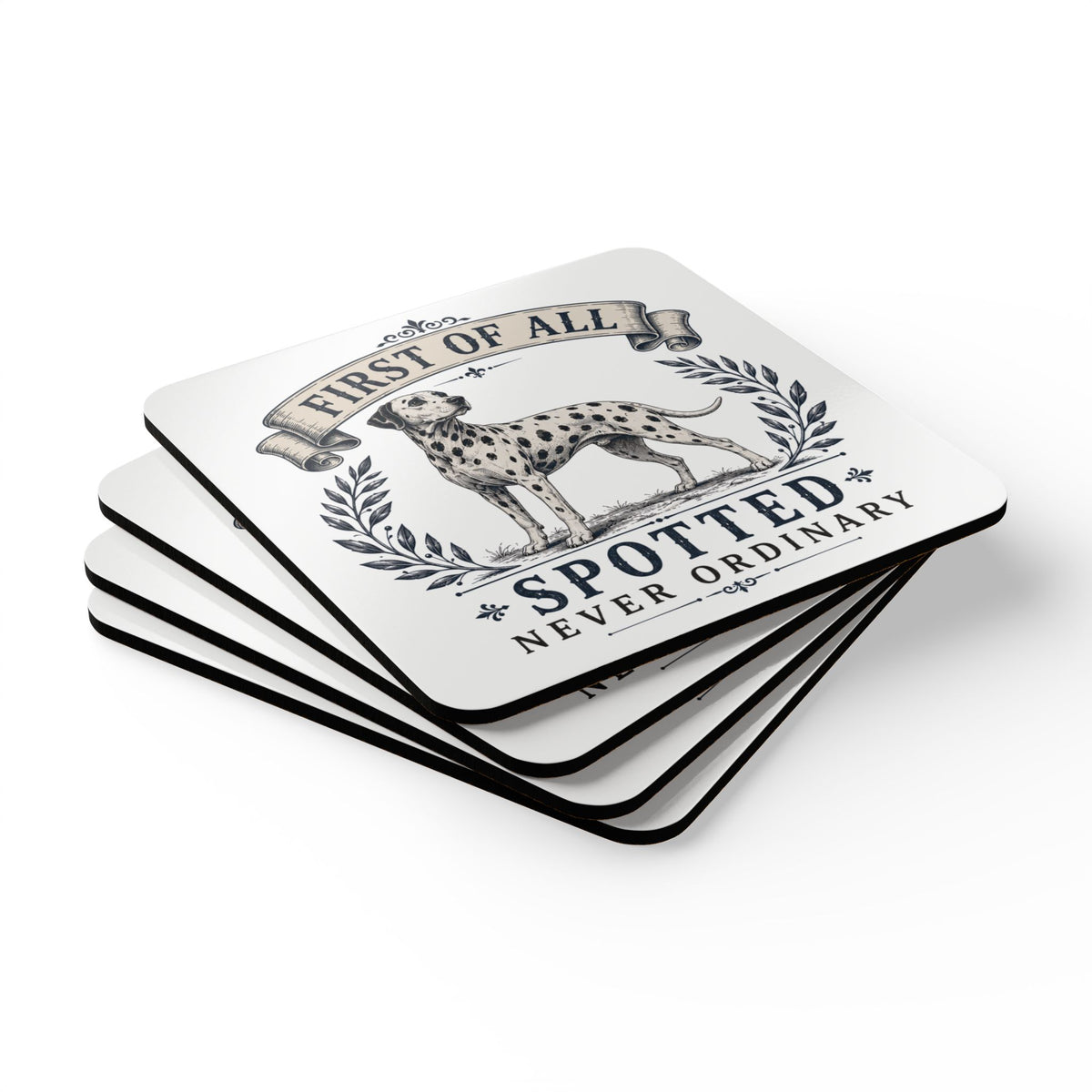 First of All Spotted Never Ordinary - Corkwood Coaster Set