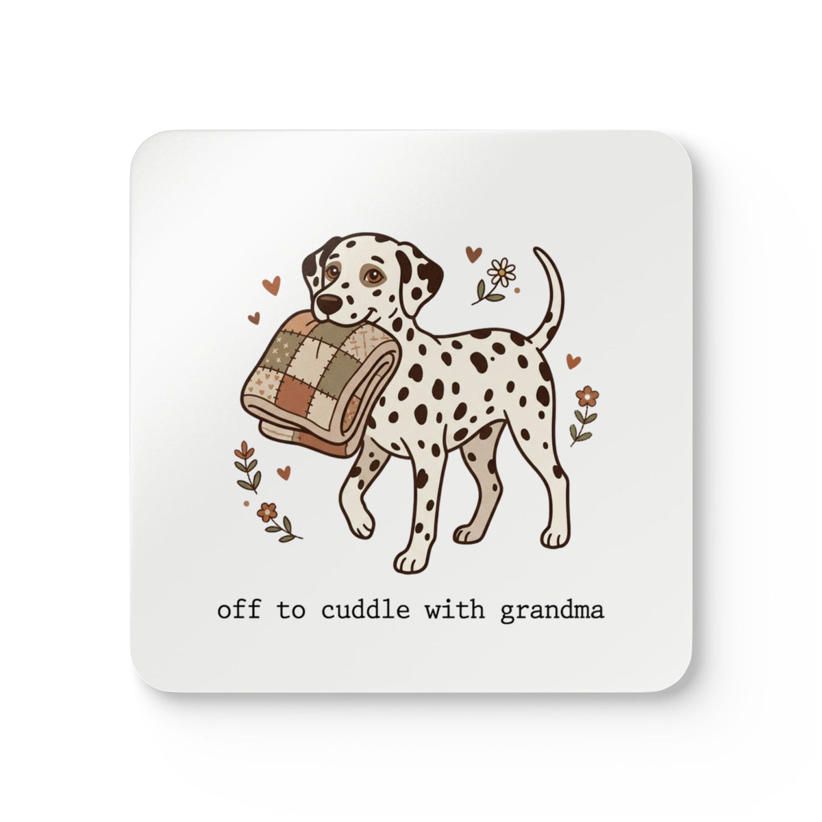 Off To Cuddle With Grandma - Corkwood Coaster Set