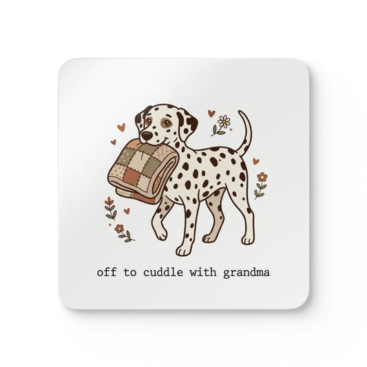 Off To Cuddle With Grandma - Corkwood Coaster Set