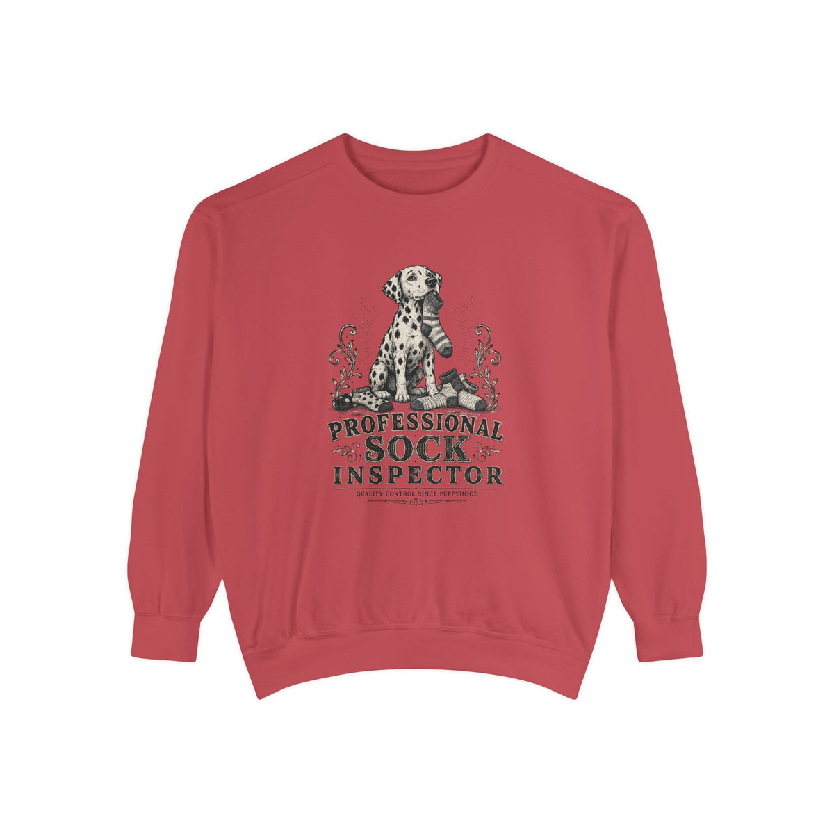 Professional Sock Inspector Sweatshirt - Funny Dalmatian Dog Crewneck