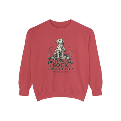 Professional Sock Inspector Sweatshirt - Funny Dalmatian Dog Crewneck